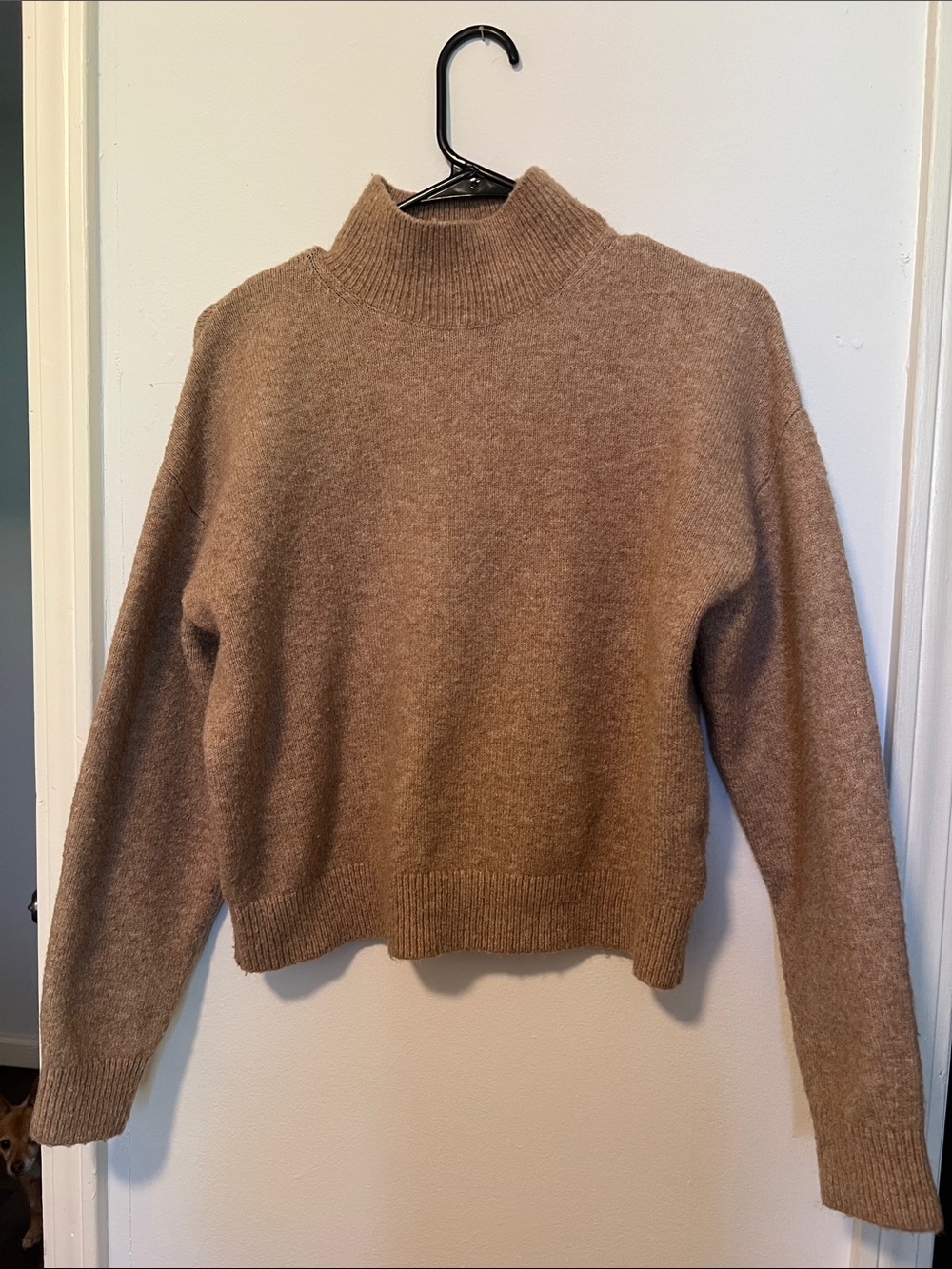 H&M Women's Tan Mock Neck Sweater